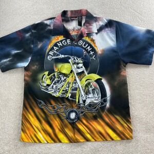 Vtg Y2K Orange County Choppers Shirt‎ Mens XL Multi Color Flame Biker Graphic